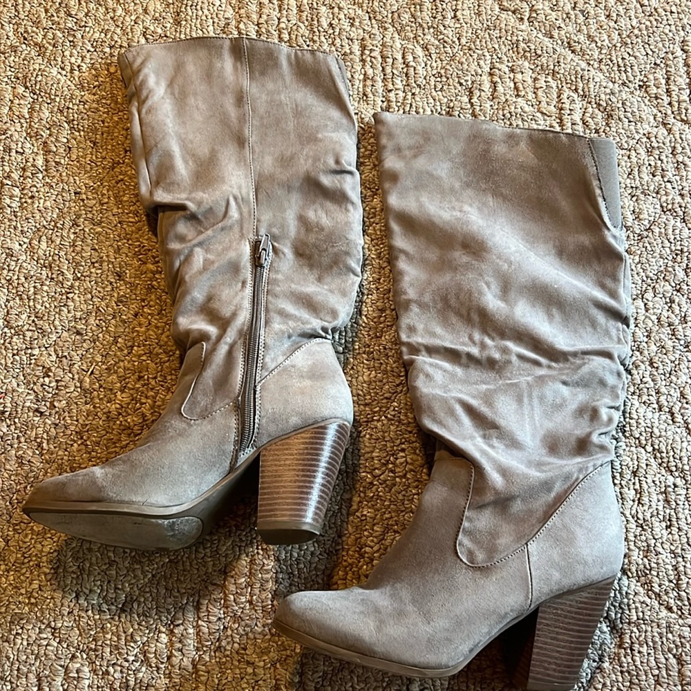 Gray Heeled Boots